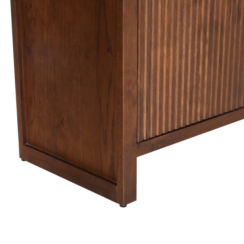 SAFAVIEH Couture Elladora Ribbed Front Wood Bookcase - 34"W x 15"D x 76"H