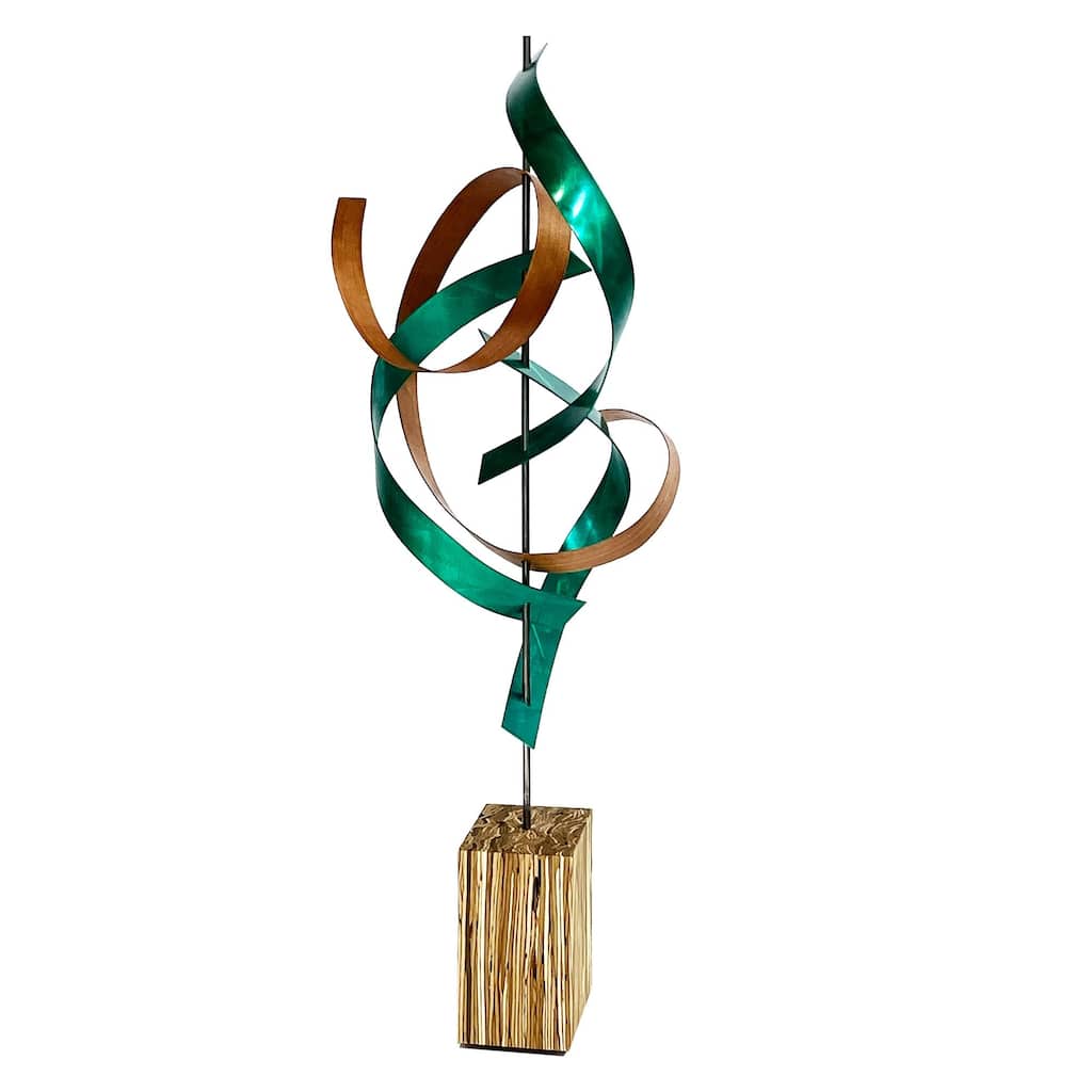 Jackson Wright 'Hopper Strand' 10in x 29in Contemporary Style Abstract Wood Sculpture