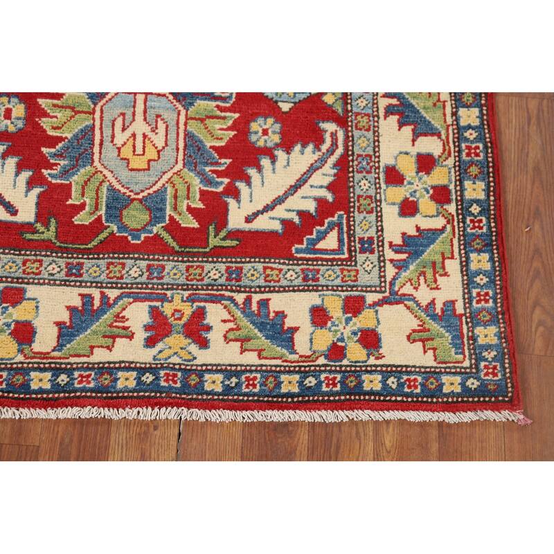 Red Kazak Accent Rug Hand-Knotted Wool Carpet - 3'3" x 5'0"
