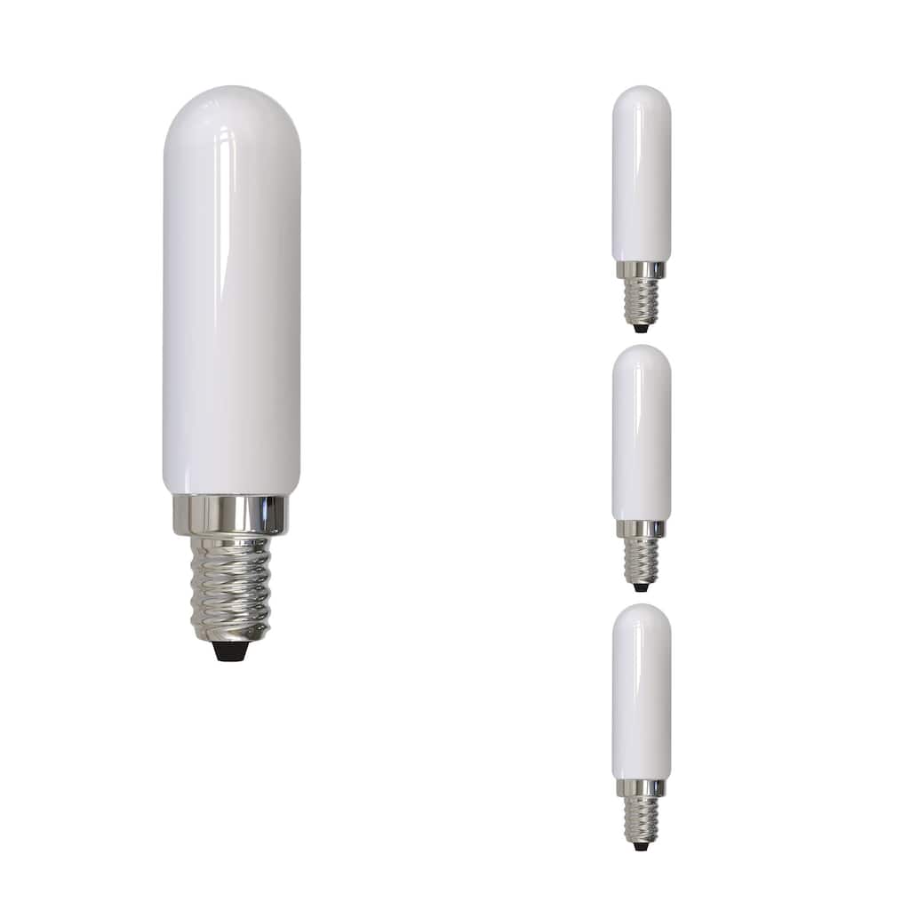 Bulbrite LED Filament Pack of (4) 4.5 Watt Dimmable T6 Light Bulbs with a Milky Finish and Candelabra (E12) Base