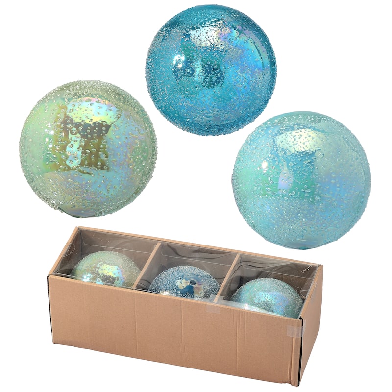 5" Glass Bubbled Orb Box of 3