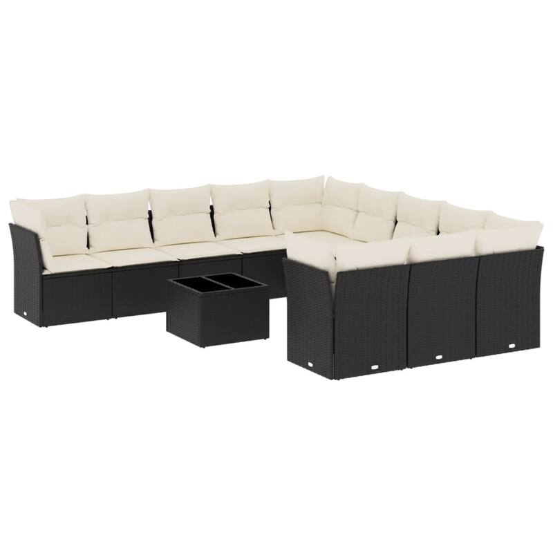 vidaXL Garden Sofa Set Black