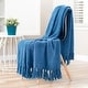 preview thumbnail 38 of 133, Chanasya Textured Knit Throw Blanket With Tassels