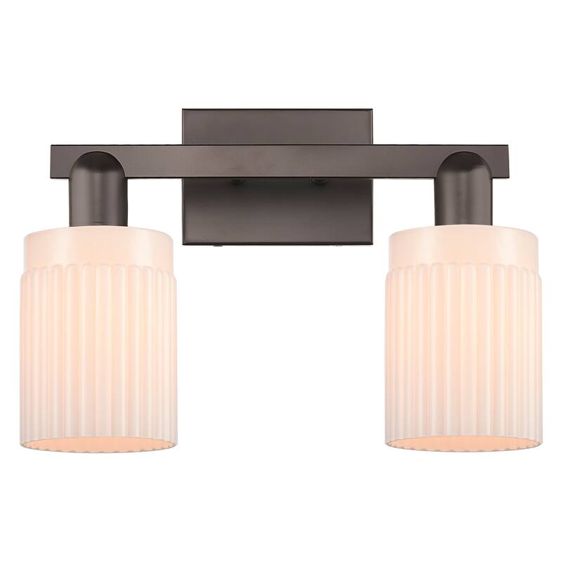 Innovations Lighting 716-2W-11-16 Hadley Vanity Hadley 2 Light 16" - Oil Rubbed Bronze / Matte White