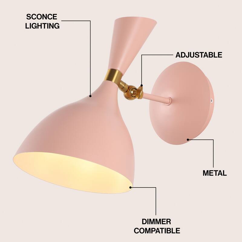 Josef 10" Iron Retro LED Wall Sconce, Black by JONATHAN Y - One