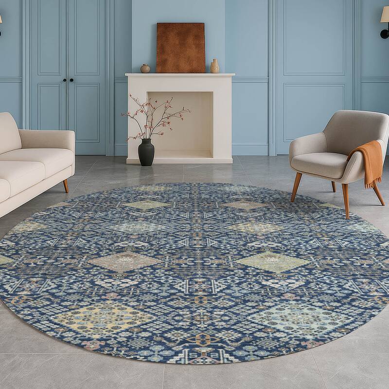 Machine Washable Indoor/ Outdoor Boho Panel Chantille Rug
