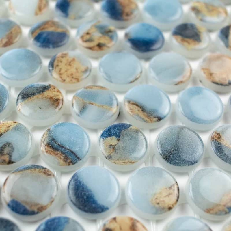Eterna Penny 12x12 Glass Round Mosaic Tile - Floor, Wall, Backsplash
