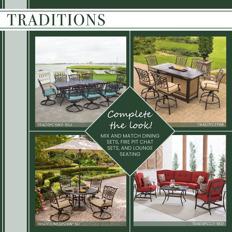 Hanover Traditions 11-Piece Dining Set in Red with Ten Stationary Dining Chairs and an Extra-Long Dining Table