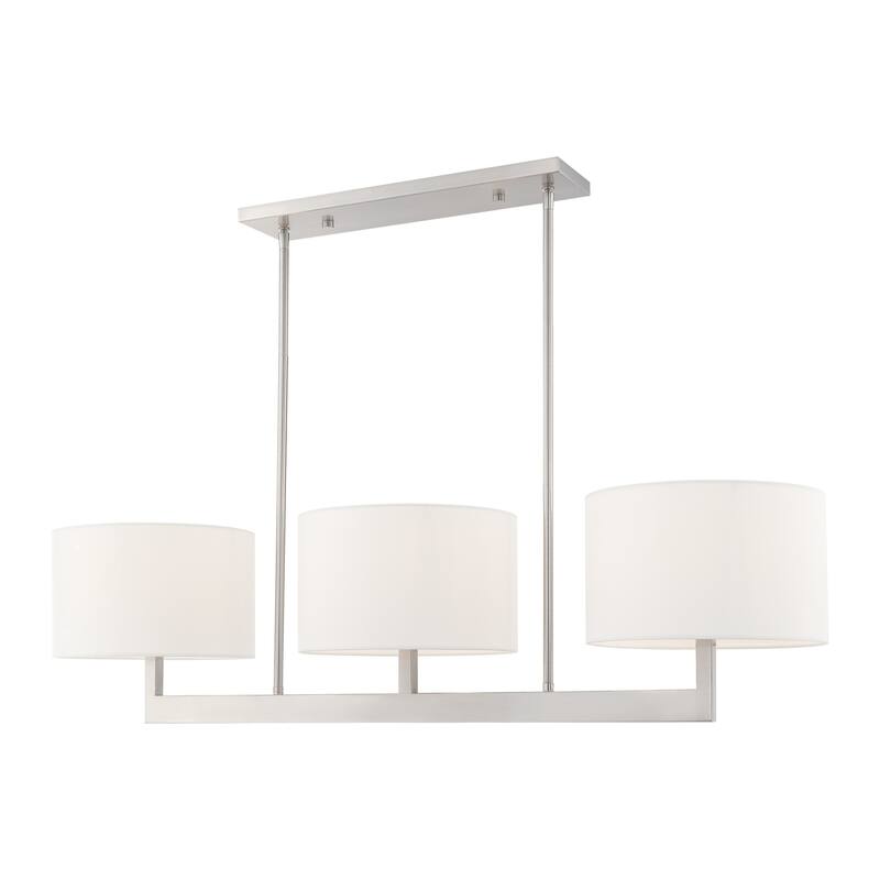 Livex Lighting Hayworth 3 Light 11" Wide Linear Chandelier with Fabric