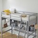 preview thumbnail 4 of 32, Loft Bed With Shelf With Desk Inclined Ladder Twin Wooden Bed Pine Particle Board