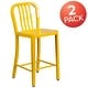 preview thumbnail 16 of 116, 2 Pack 24'' High Metal Indoor-Outdoor Counter Height Stool w/ Vertical Slat Back