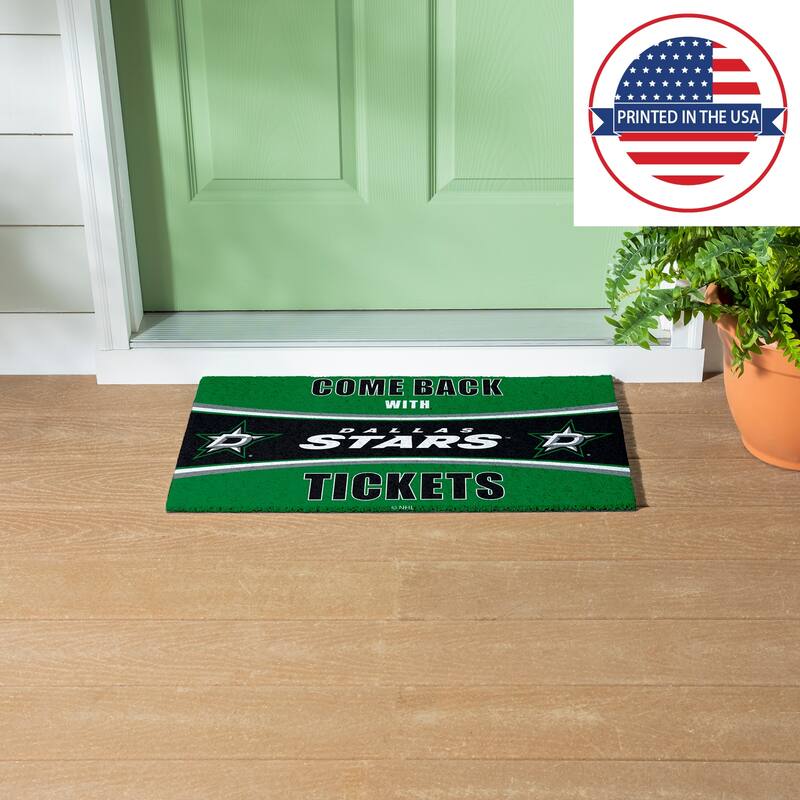 Columbus Blue Jackets 28 in. x 16 in. PVC "Come Back With Tickets" Trapper Door Mat