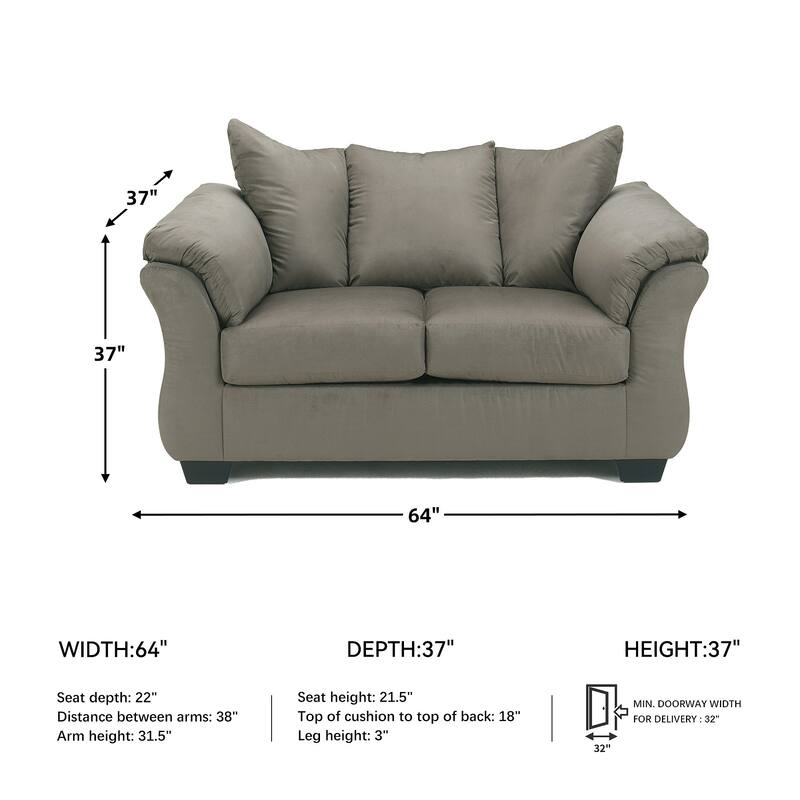 Signature Design by Ashley Darcy Gray Loveseat - 64" W x 37" D x 37" H
