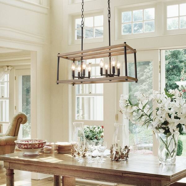 Shop The Gray Barn Mill Way Linear 8 Lights Black Metal Chandelier