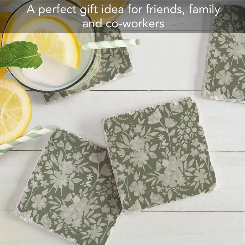 Wild Apple Graphics 4-Pack Tumbled Tile Stone Coasters with Protective Cork Backing Manufactured in The USA