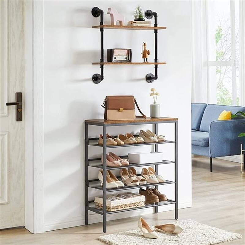 Industrial Shoe Rack - 11.81"D x 29.72"W x 34.25"H