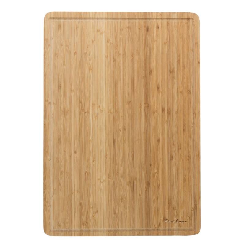 Extra-Large Bamboo Cutting Board - Eco-Friendly Thick Chopping and Serving Board by Classic Cuisine (Light Brown)