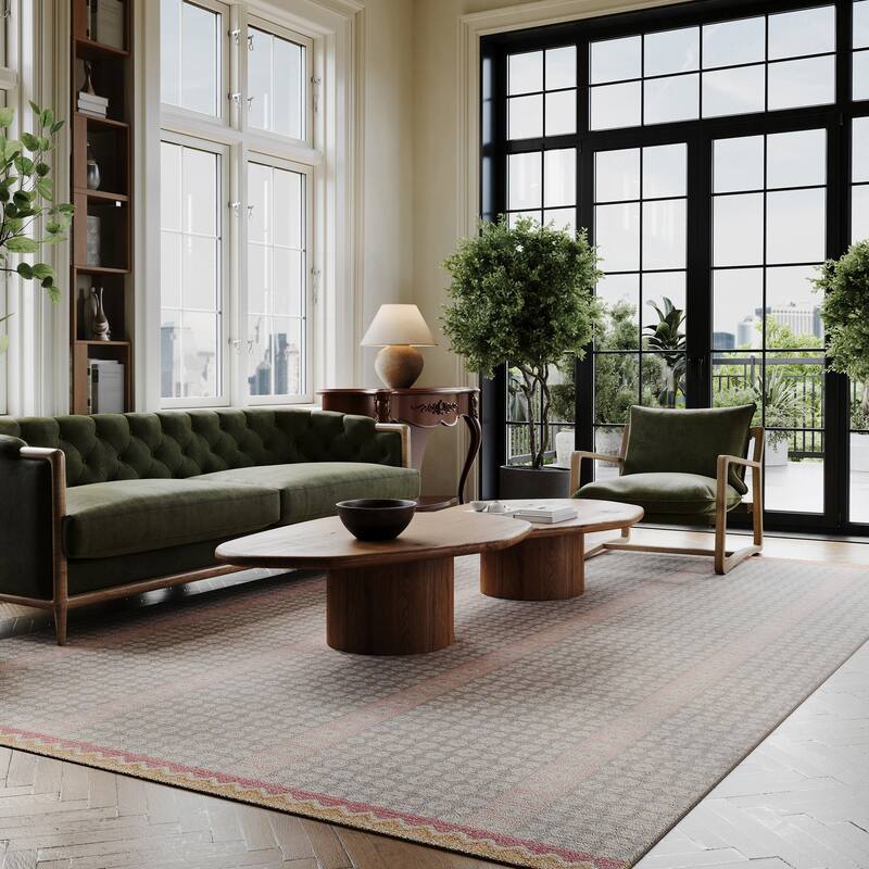 Padma Lakshmi Pondicheri Hand-Tufted Striped Wool-Blend Rug - 7'6" x 9'6" - Grey