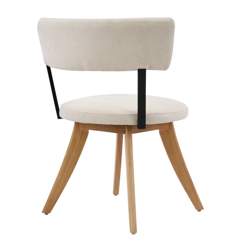 Christopher Knight Home - Modern Upholstered Rubber Wood Dining Chairs with Curved Back