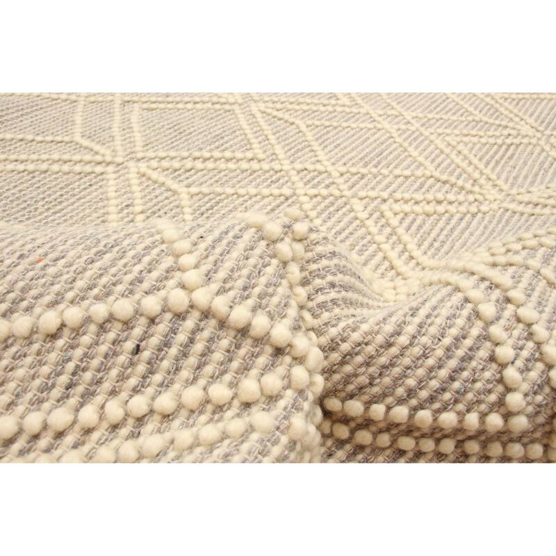 ECARPETGALLERY Braid weave Sienna Cream Wool Rug - 5'0 x 8'0