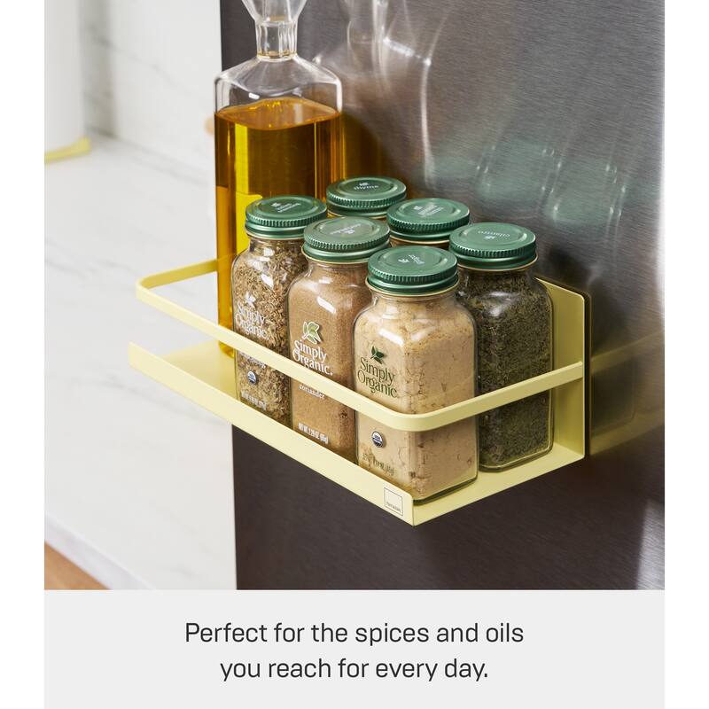 Yamazaki Home Magnetic Storage Caddy, Steel, Holds 3.3 lbs - L 4.33 x W 9.65 x H 3.35 inches