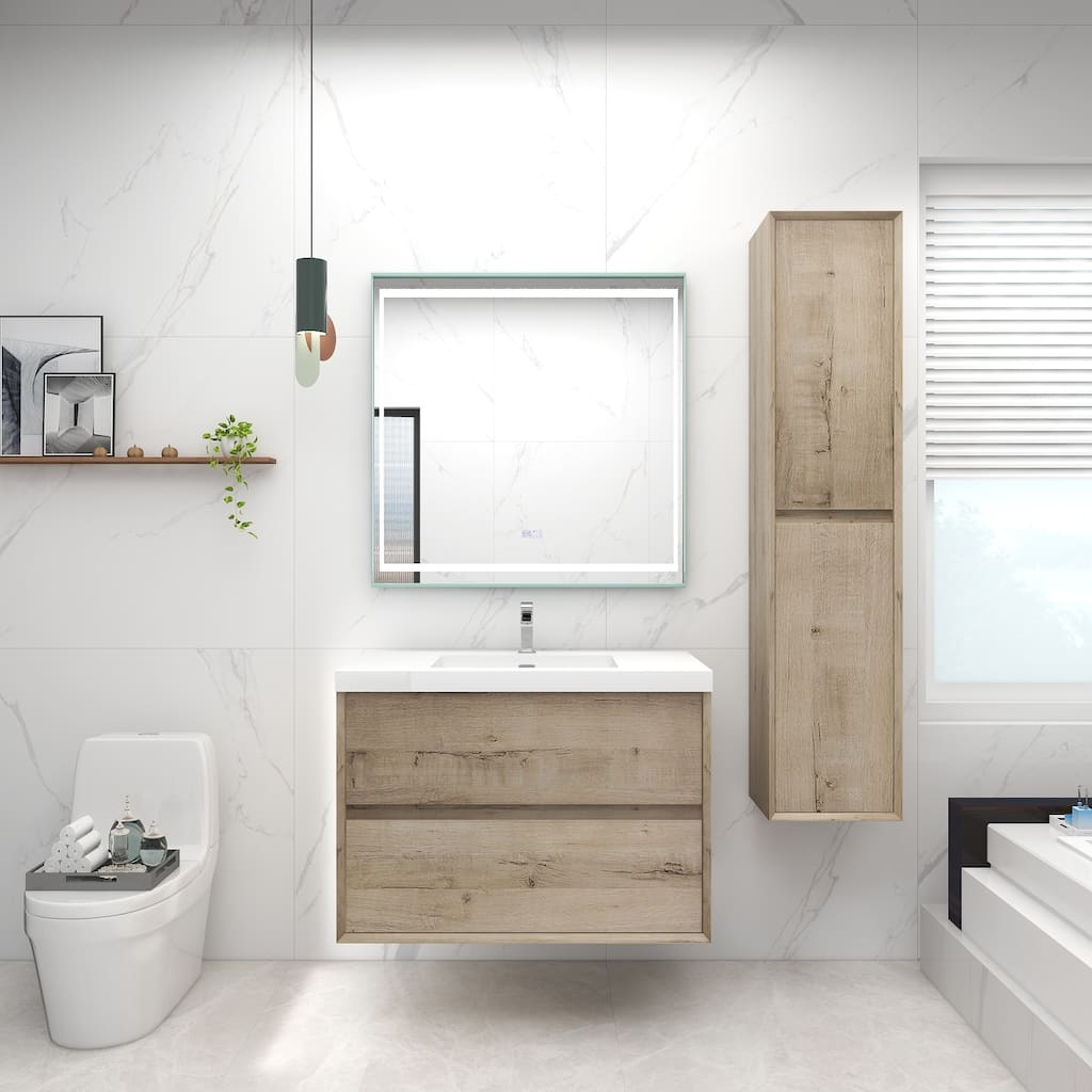 Selina 36" Wall Mounted Vanity with Single Sink - 36