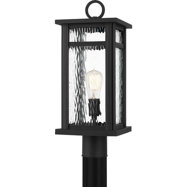 slide 1 of 1, Moira 1-Light Outdoor Post Mount in Earth Black