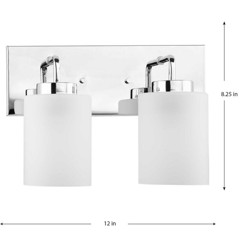 Merry Collection Two-Light Polished Chrome and Etched Glass Transitional Style Bath Vanity Wall Light
