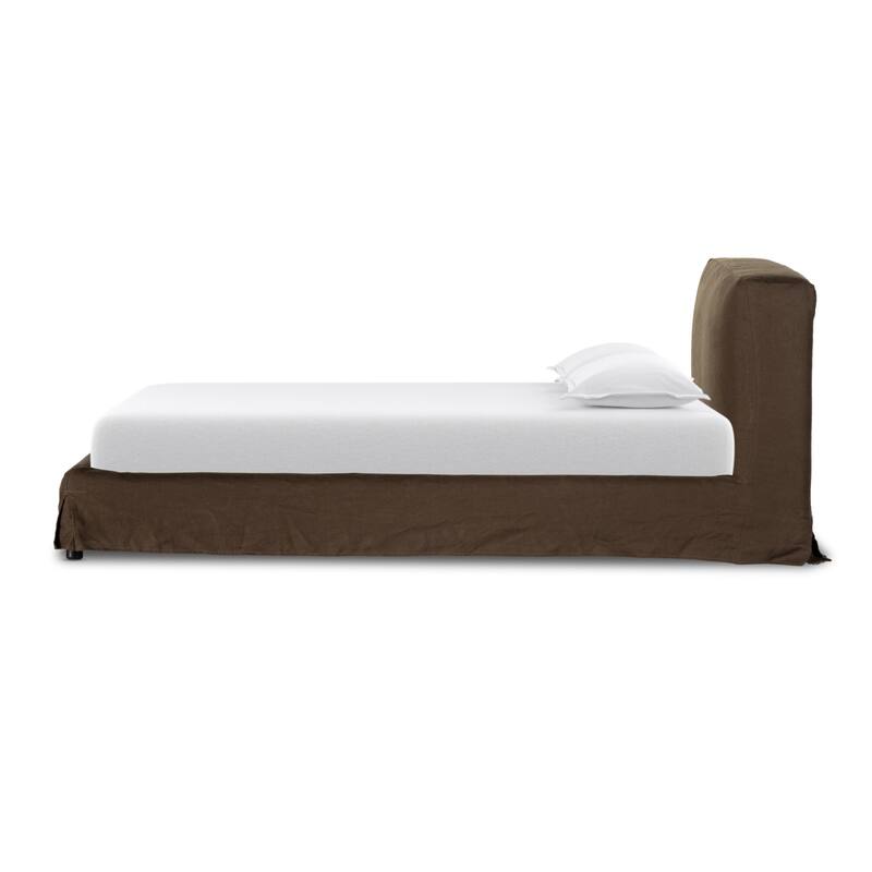 Quinn Slipcover Bed-Brussels Coffee-King