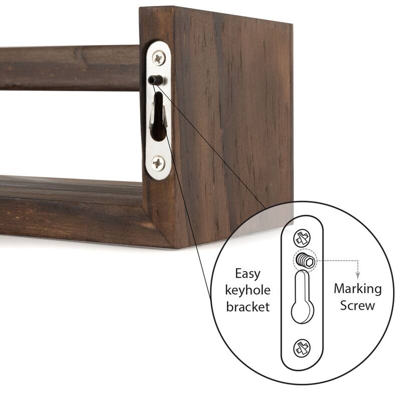Wallniture Utah Wood Wall Shelves for Book and Toy Storage (Set of 2)