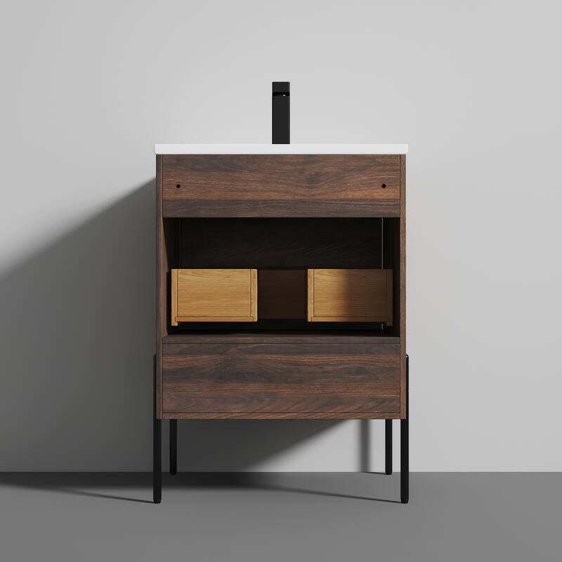 Blossom Turin 24 Inch Freestanding Bathroom Vanity with Ceramic Sink