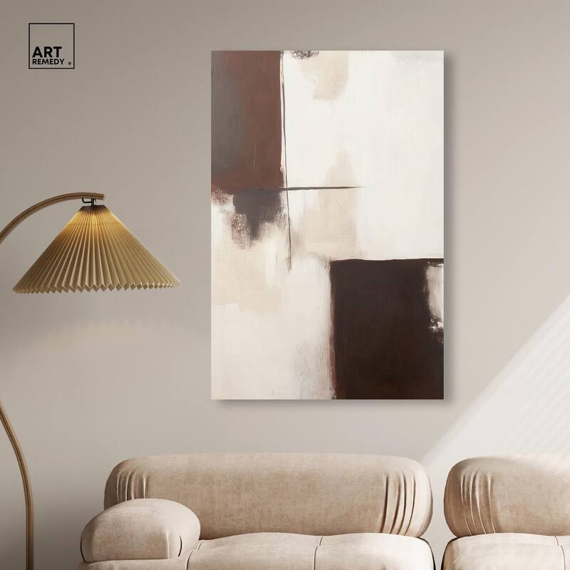 Burgundy and Beige Canvas by Art Remedy, Gallery Wrapped
