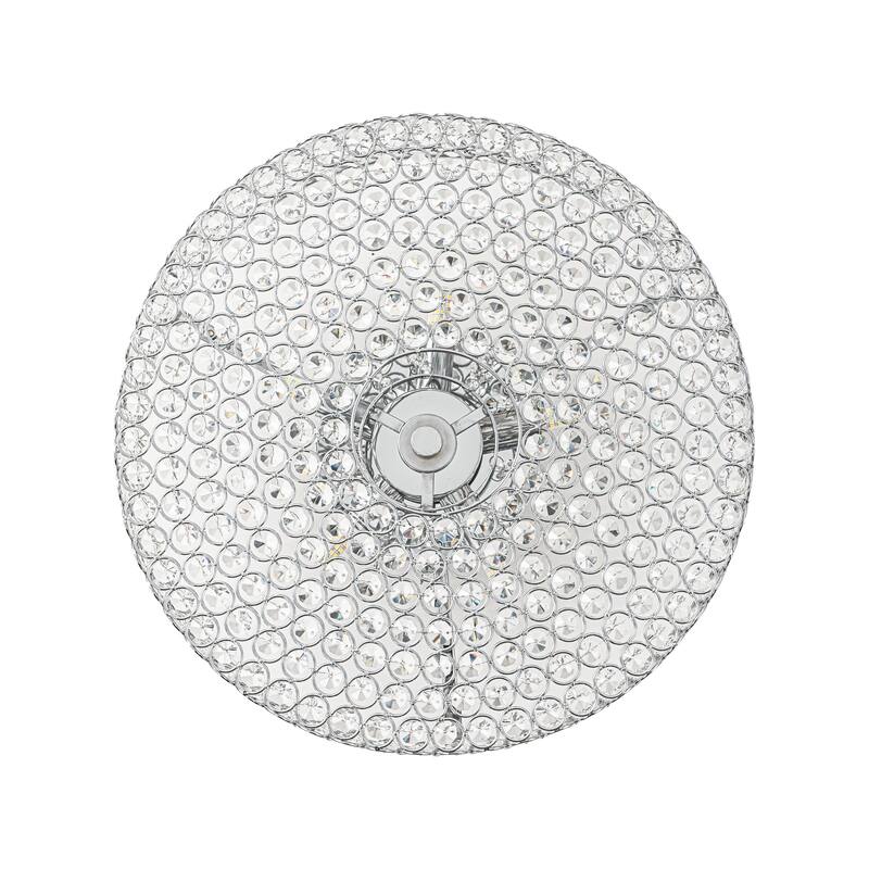 Modern 5 Light Mesh Crystal Shade Semi-Flush Mount Ceiling Light - Dia.15.75-in