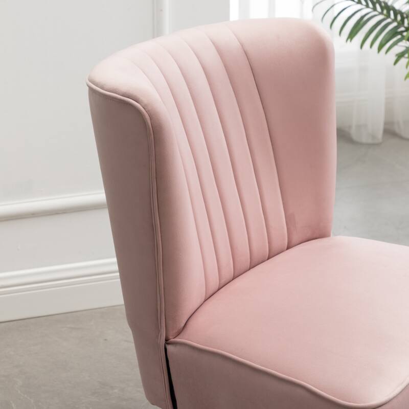 Upholstered Chair Side Chair Lobby Chair Leisure Chair Armless Chair Pink Corner Chair for Living Room