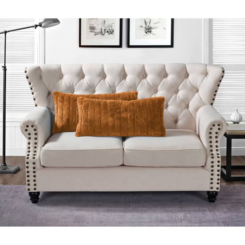 Supermink Soft Solid Throw Pillow Covers Set of 2, NO INSERT - 14'' x 26'' - Honey Ginger