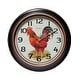 preview thumbnail 14 of 16, Copper Grove Kaffir 12-inch Classic Kitchen Round Clock - 12 x 2 x 12 - 12 x 2 x 12 Red Rooster