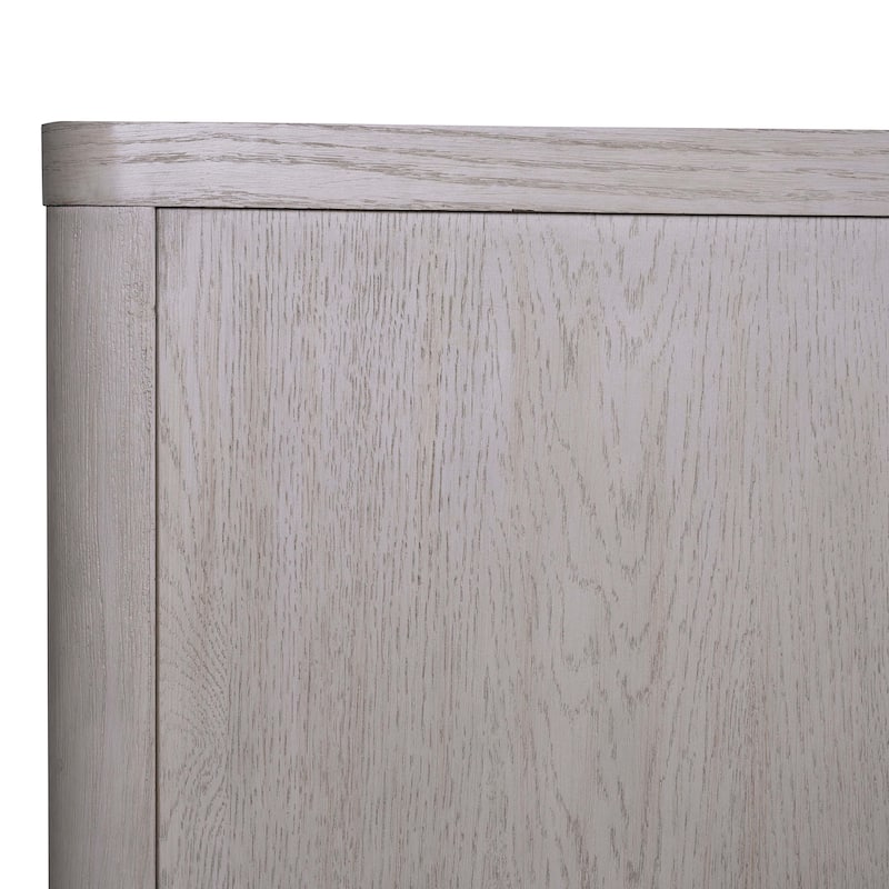 Furniture of America Rensite Modern 6-Piece Oak Solid Wood Panel Bedroom Set