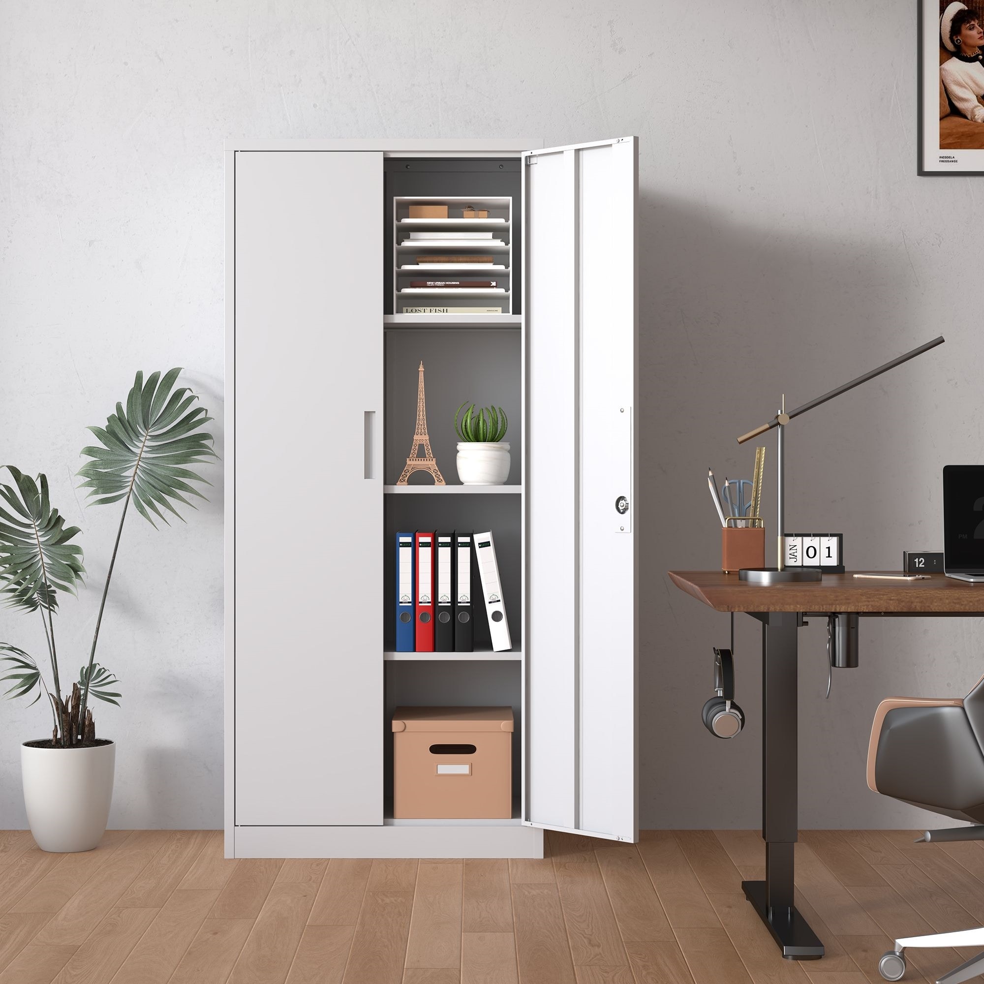 71" Tall Locking Garage Storage Cabinet