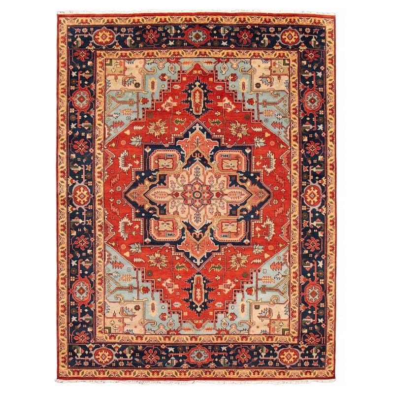 ECARPETGALLERY Hand-knotted Serapi Heritage Red Wool Rug - 9'0 x 11'11 - Red - 9'0 x 11'11