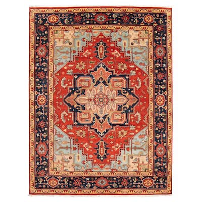 ECARPETGALLERY Hand-knotted Serapi Heritage Red Wool Rug - 9'0 x 11'11