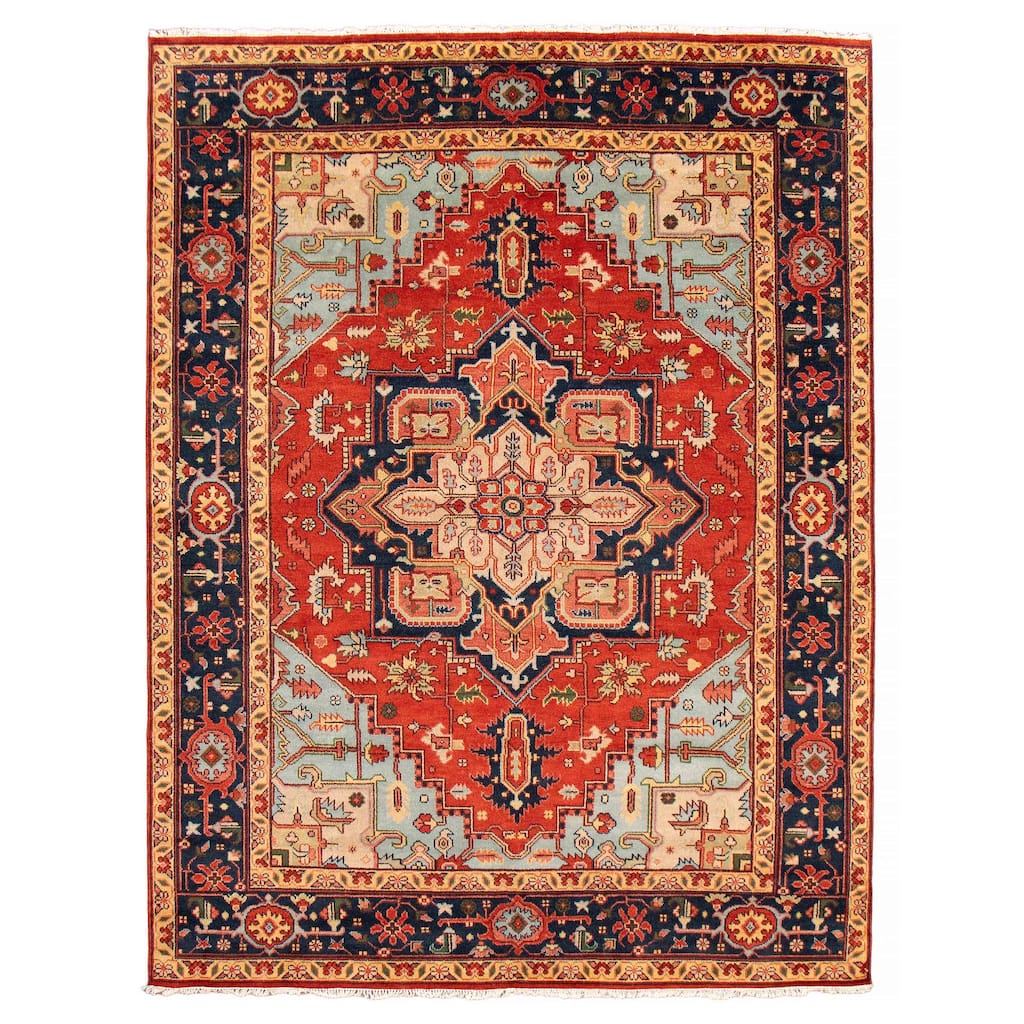 ECARPETGALLERY Hand-knotted Serapi Heritage Red Wool Rug - 9'0 x 11'11
