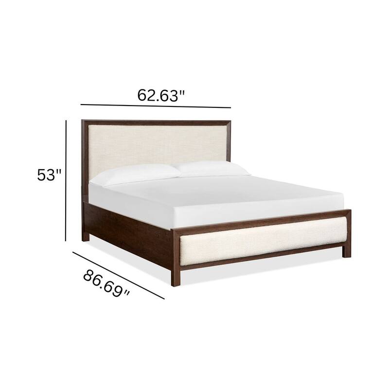 Magnussen Home Llewellyn Columbian Walnut Upholstered Panel Bed