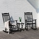 preview thumbnail 14 of 38, VEIKOUS Wood 3-piece Outdoor Rocking Chair and Folding Table Set Black