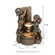 preview thumbnail 8 of 10, Glitzhome 26"H Polyresin Boy Girl LED Sculptural Outdoor Fountain