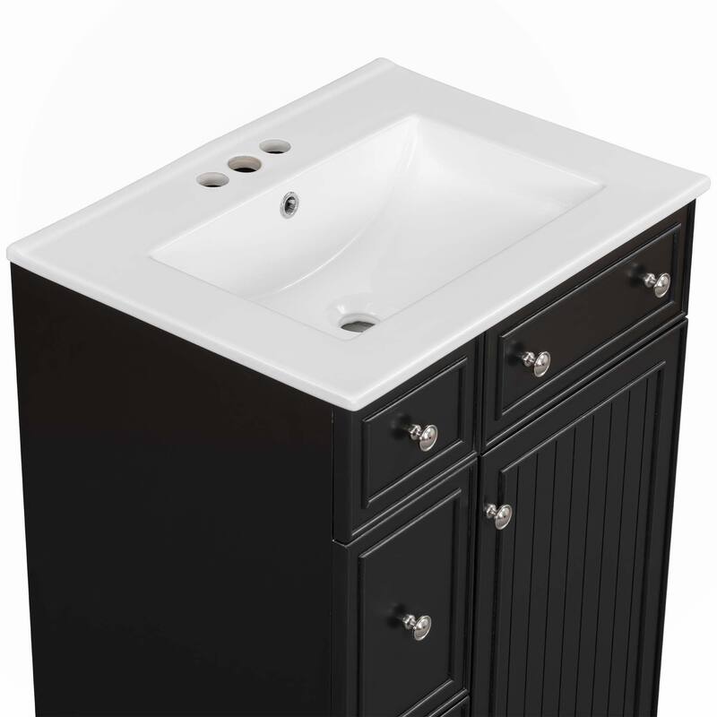 24-Inch Bathroom Vanity Cabinet with Ceramic Sink