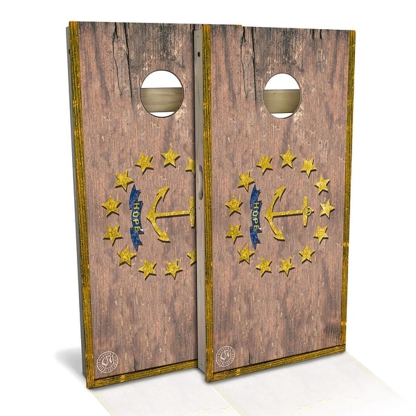 slide 2 of 9, Rhode Island Flag Outdoor Cornhole Board Set Backyard 2x4 - NO Accessories