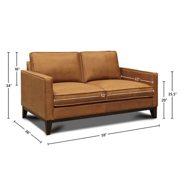 Metropole 100% Top Grain Pull Up Leather Mid-century Loveseat - Bed ...