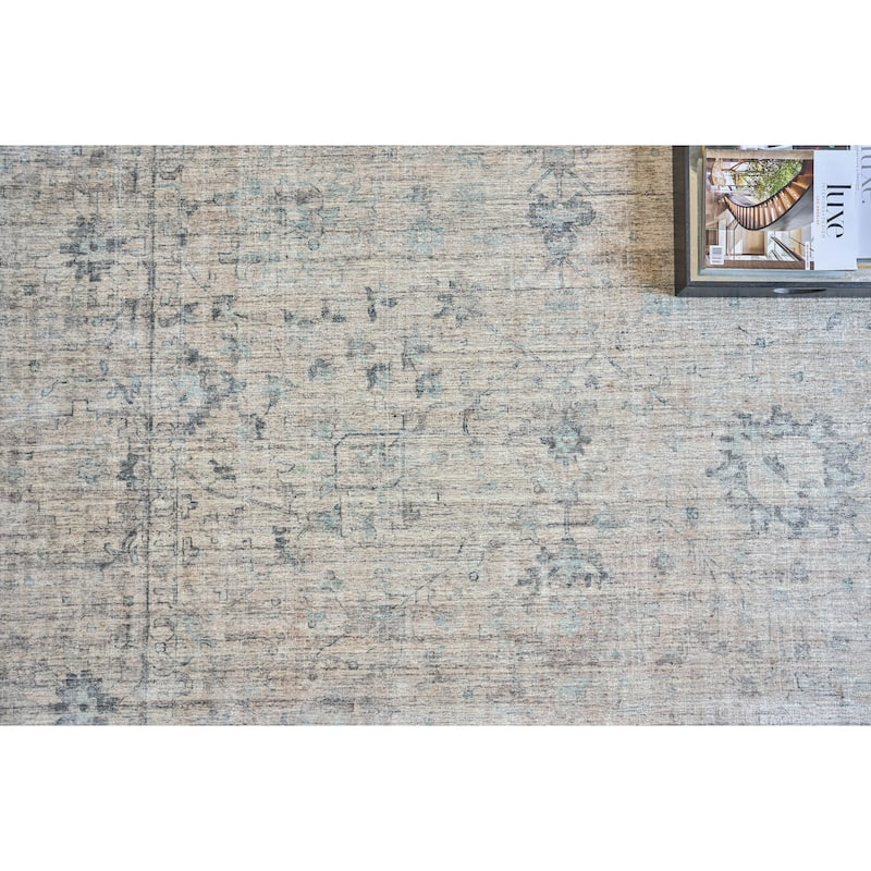 EXQUISITE RUGS Cambridge Hand-loomed Wool/Bamboo Silk Beige/Brown Area Rug.