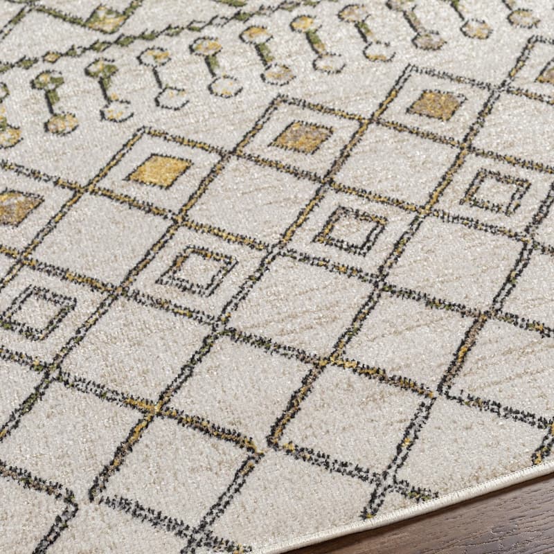 Livabliss Lavadora Bohemian Diamond Washable Area Rug