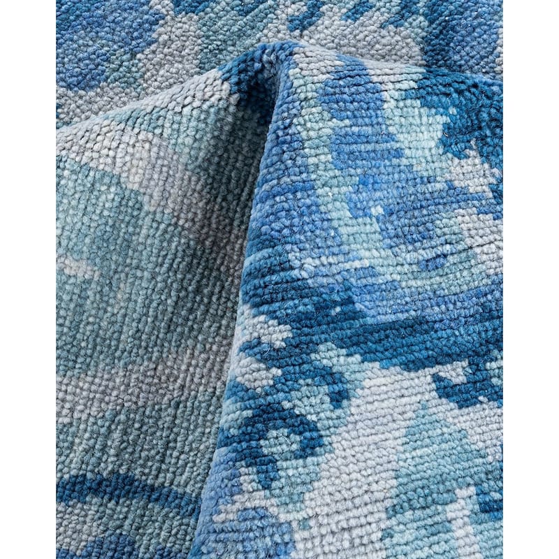 Modern One-of-a-Kind Handmade Area Rug - Gray, 7' 10" x 9' 10" - 7' 10" x 9' 10"
